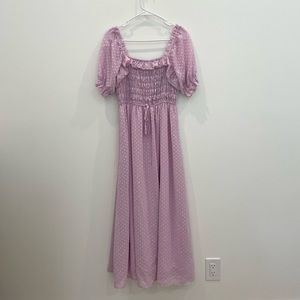 Indigo Rose Woman’s Formal Summer Midi Flare Ruffle Puff Sleeve Party Dress S